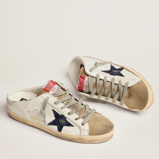 Replica Golden Goose 2457 GG778 Buddha Luxury Replica Golden Goose Trainers Super-Star Sabots With Blue Glitter Star Uk - 2457 - Buddha Luxury