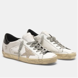 Golden Goose Super-Star White Leather Trainers With Metal Lettering