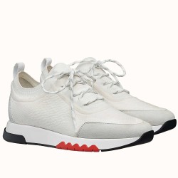Hermes Addict White Knit Low Top Trainers White
