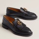 replica hermesimpact loafers in black leather uk