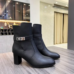 Hermes Frenchie 50mm Ankle Boots In Black Calfskin UK Hermes Frenchie 50mm Ankle Boots In Black Calfskin UK