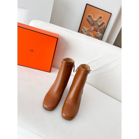 Replica Hermes Imperial 50 Ankle Boots in Brown Calfskin UK replica Hermes Imperial 50 Ankle Boots in Brown Calfskin UK