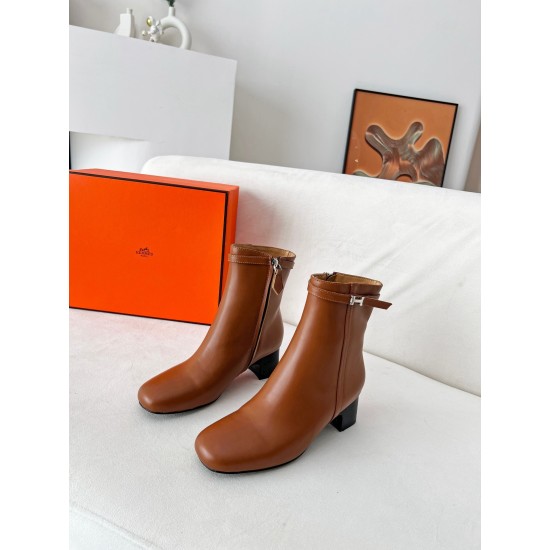 Replica Hermes Imperial 50 Ankle Boots in Brown Calfskin UK replica Hermes Imperial 50 Ankle Boots in Brown Calfskin UK