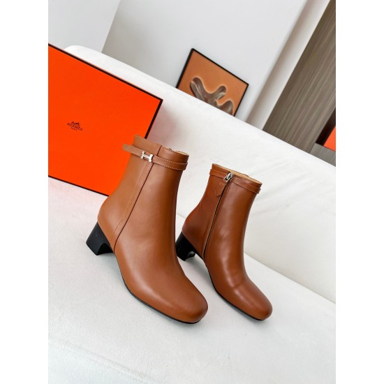 Replica Hermes Imperial 50 Ankle Boots in Brown Calfskin UK replica Hermes Imperial 50 Ankle Boots in Brown Calfskin UK
