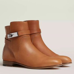 Hermes Neo Ankle Boots in Brown Calfskin UK