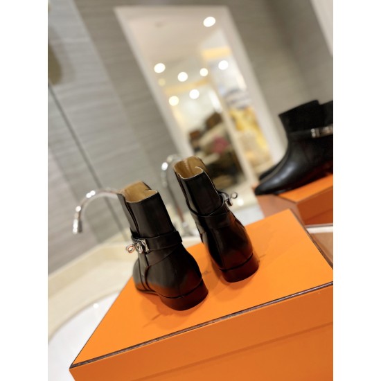 replica Hermes Neo Ankle Boots in Black Calfskin UK