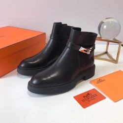 Hermes Veo Ankle Boots In Black Calfskin UK