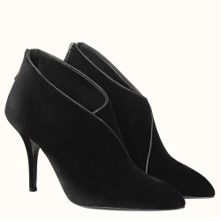 Hermes Virginia Ankle Boots In Black Velvet UK