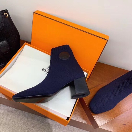 Replica Hermes 3028 H423 Buddha Luxury Replica Hermes Volver 60 Ankle Boot In Blue Knit Uk - 3028 - Buddha Luxury