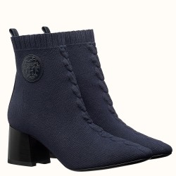 Hermes Volver 60 Ankle Boot In Blue Knit UK