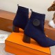 Replica Hermes 3028 H423 Buddha Luxury Replica Hermes Volver 60 Ankle Boot In Blue Knit Uk - 3028 - Buddha Luxury