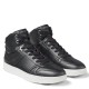 Jimmy Choo Hawaii Black Leather High Top Trainers Front Angle Jimmy Choo Hawaii Black Leather High Top Trainers front three-quarter view