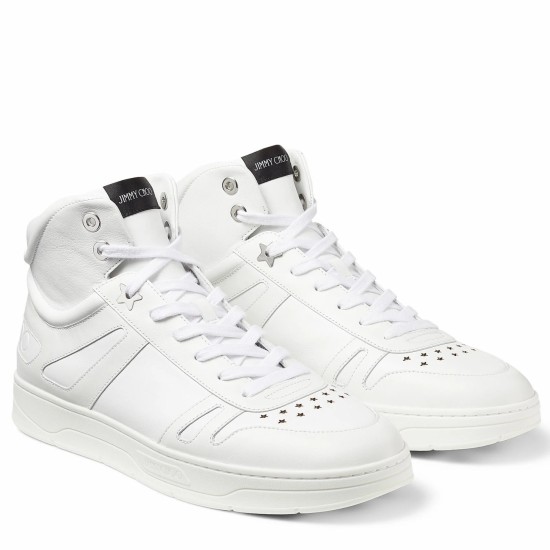 Replica Jimmy Choo 2409 JC553 Buddha Luxury Replica Jimmy Choo Hawaii High-Top Trainers In White Leather Uk - 2409 - Buddha Luxury