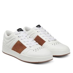 Jimmy Choo Leather Low Top Trainers White Brown