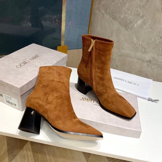 Replica Jimmy Choo 3034 JC537 Buddha Luxury Replica Jimmy Choo Bryelle 65Mm Ankle Boots In Brown Suede Uk - 3034 - Buddha Luxury