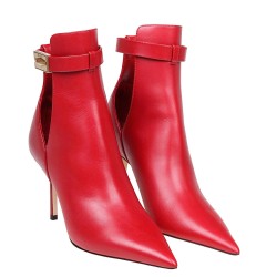 Jimmy Choo Nell Ankle Boots 85Mm In Red Leather Uk