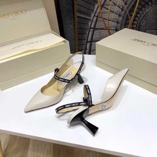 Replica Jimmy Choo Ray 65mm Slingback Pumps In White Leather UK replica Jimmy Choo Ray 65mm Slingback Pumps In White Leather UK