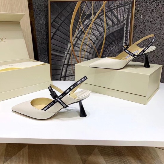 Replica Jimmy Choo Ray 65mm Slingback Pumps In White Leather UK replica Jimmy Choo Ray 65mm Slingback Pumps In White Leather UK