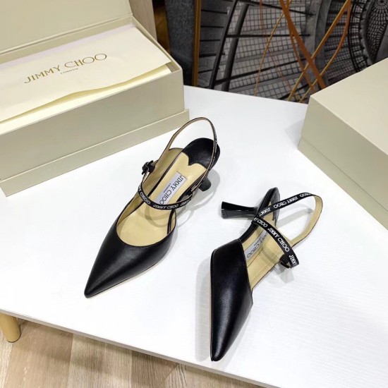 replica Jimmy Choo Ray 65mm Slingback Pumps In Black Leather UK