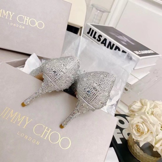 Replica Jimmy Choo Alia 85mm Pumps In Silver Crystal UK replica Jimmy Choo Alia 85mm Pumps In Silver Crystal UK