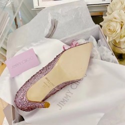 Jimmy Choo Avril 100mm Pumps In Pink Crystal UK