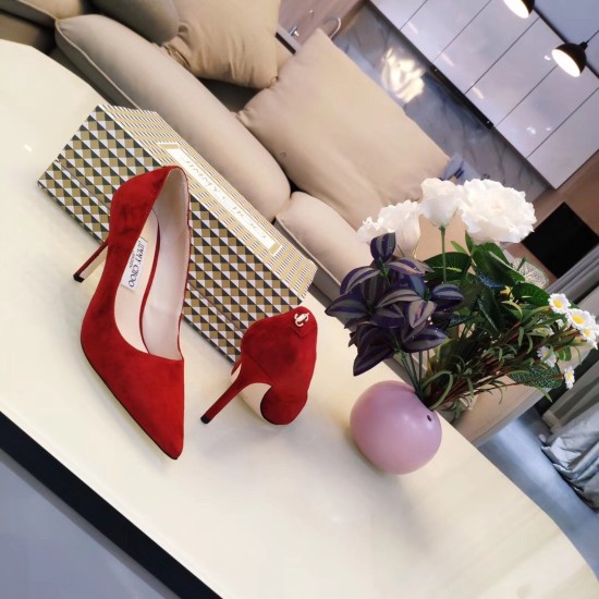 replica Jimmy Choo Love 85mm Pumps In Red Suede Leather UK