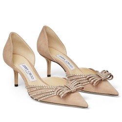 Jimmy Choo Kaitence 85mm Pumps In Beige Suede Leather UK