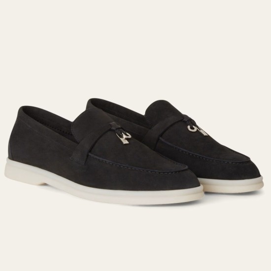 Replica loro pianasummer charms walk loafers in black suede leather uk replica loro pianasummer charms walk loafers in black suede leather uk