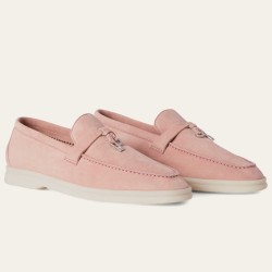 loro pianasummer charms walk loafers in pink suede leather uk loro pianasummer charms walk loafers in pink suede leather uk