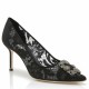 replica Manolo Blahnik Hangisi 70 Pumps In Black Lace UK