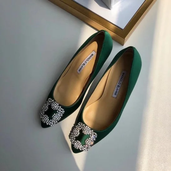 Replica Manolo Blahnik 3178 MB298 Buddha Luxury Replica Manolo Blahnik Hangisi 70 Pumps In Green Satin Uk - 3178 - Buddha Luxury
