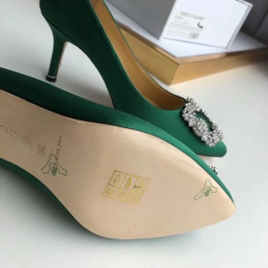Replica Manolo Blahnik 3178 MB298 Buddha Luxury Replica Manolo Blahnik Hangisi 70 Pumps In Green Satin Uk - 3178 - Buddha Luxury