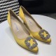 Replica Manolo Blahnik Hangisi 70 Pumps In Yellow Satin Uk - 3184 - Buddha Luxury