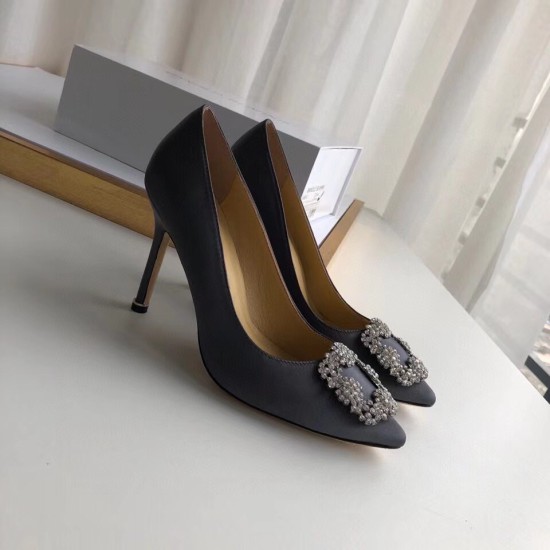 Replica Manolo Blahnik 3188 MB318 Buddha Luxury Replica Manolo Blahnik Hangisi 105 Pumps In Grey Satin Uk - 3188 - Buddha Luxury