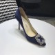 Replica Manolo Blahnik Hangisi 105 Pumps In Navy Blue Satin Uk - 3190 - Buddha Luxury