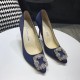 Replica Manolo Blahnik Hangisi 105 Pumps In Navy Blue Satin Uk - 3190 - Buddha Luxury