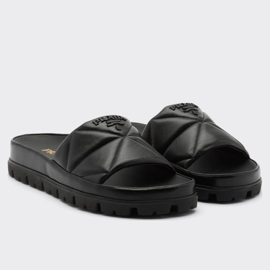 Replica pradaslides in black quilted nappa leather uk replica pradaslides in black quilted nappa leather uk