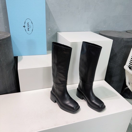 Replica Prada 3117 P1990 Buddha Luxury Replica Prada Knee-High Boots 55Mm In Black Leather Uk - 3117 - Buddha Luxury