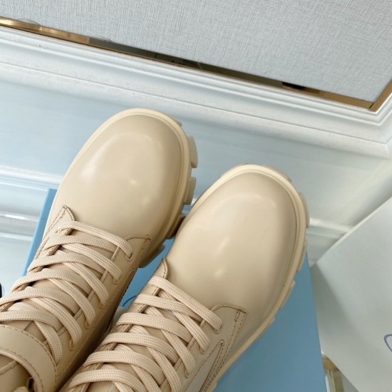 Replica Prada 3046 P1076 Buddha Luxury Replica Prada Monolith Boots In Beige Leather And Nylon Fabric Uk - 3046 - Buddha Luxury