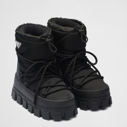 Prada Gabardine Après-ski Boots in Black Nylon UK