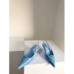 Prada Slingback Pumps In Light Blue Brushed Leather UK Prada Slingback Pumps In Light Blue Brushed Leather UK