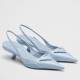 replica Prada Slingback Pumps In Light Blue Brushed Leather UK