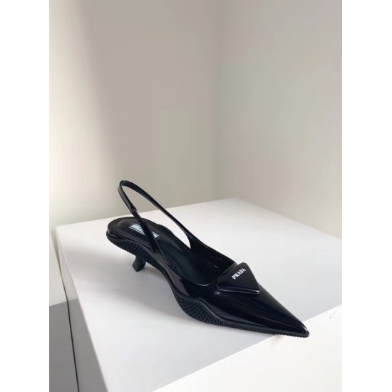 replica Prada Slingback Pumps In Black Brushed Leather UK