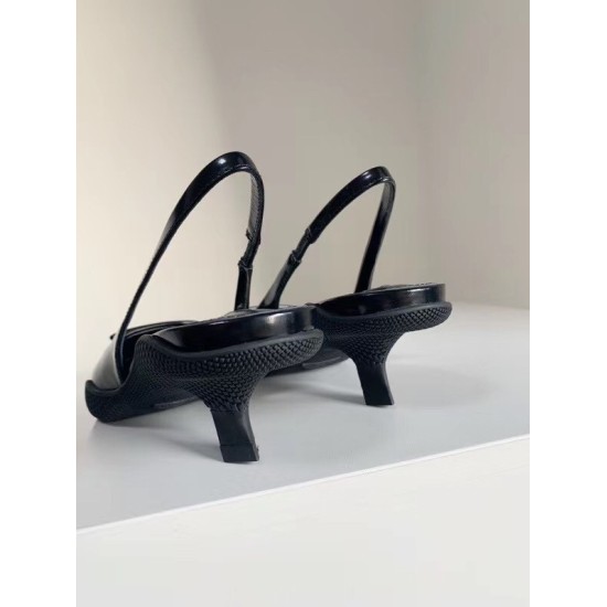 replica Prada Slingback Pumps In Black Brushed Leather UK