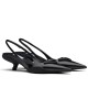 replica Prada Slingback Pumps In Black Brushed Leather UK