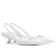 replica Prada Slingback Pumps In White Brushed Leather UK