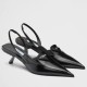 Replica Prada Slingback Pumps 55Mm In Black Brushed Leather Uk - 3245 - Buddha Luxury