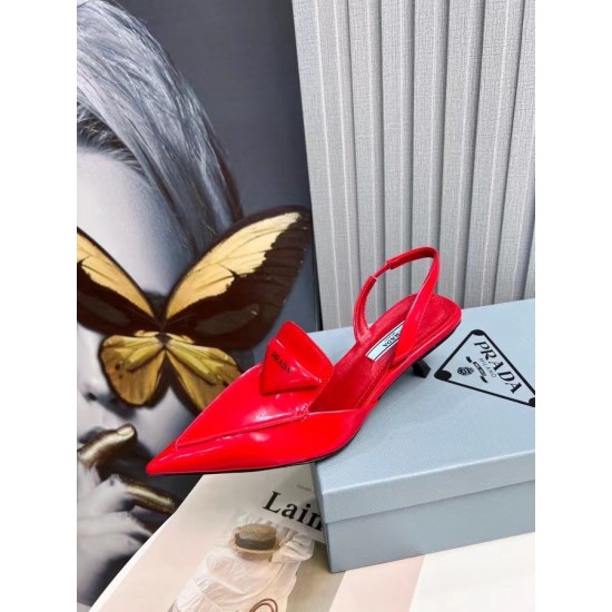 Replica Prada Slingback Pumps 55MM In Red Brushed Leather UK replica Prada Slingback Pumps 55MM In Red Brushed Leather UK