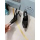 replica Prada Slingback Pumps 75MM In Black Brushed Leather UK