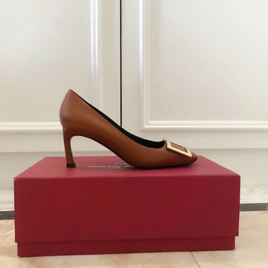 Replica Roger Vivier Belle Vivier Trompette 70mm Pumps In Brown Calfskin UK replica Roger Vivier Belle Vivier Trompette 70mm Pumps In Brown Calfskin UK